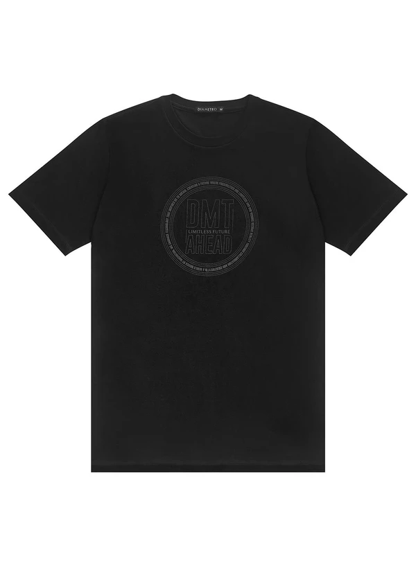 Diametro - Camiseta Masculina Manga Curta Meia Malha Preto 2