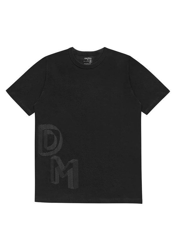 Diametro - Camiseta Masculina Manga Curta Meia Malha Preto