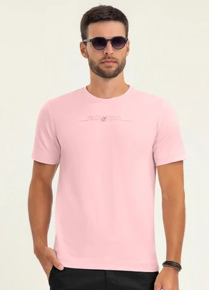 Diametro - Camiseta Masculina Manga Curta Meia Malha Rosa - DIAMETRO