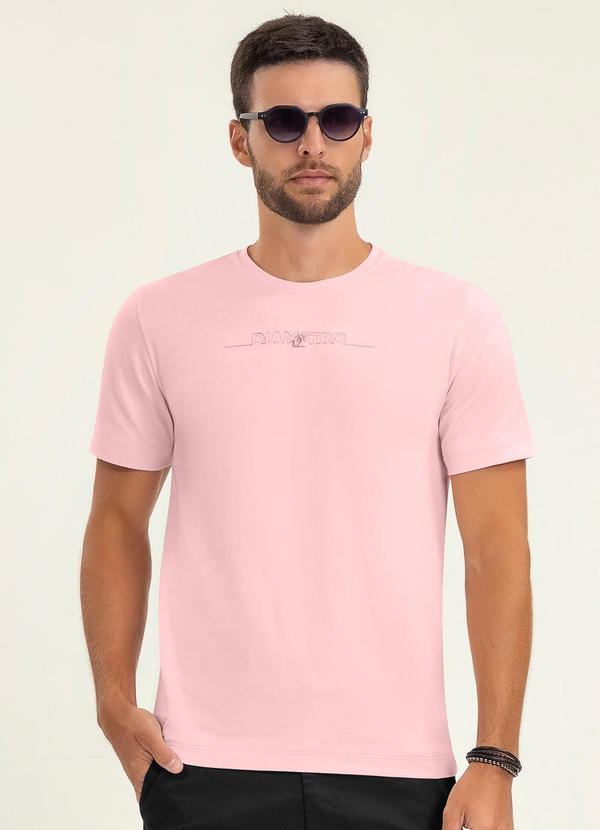 Diametro - Camiseta Masculina Manga Curta Meia Malha Rosa