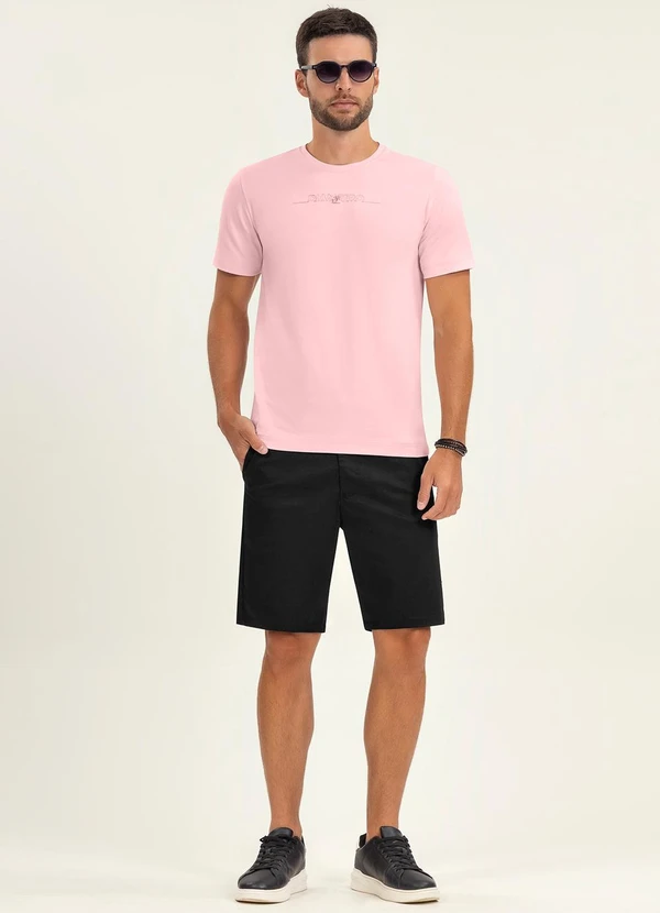 Diametro - Camiseta Masculina Manga Curta Meia Malha Rosa 2