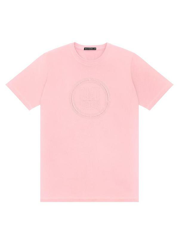 Diametro - Camiseta Masculina Manga Curta Meia Malha Rosa