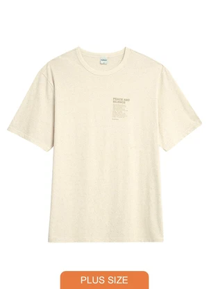 Malwee - Camiseta Peace And Silence Linho Plus Off White - MALWEE