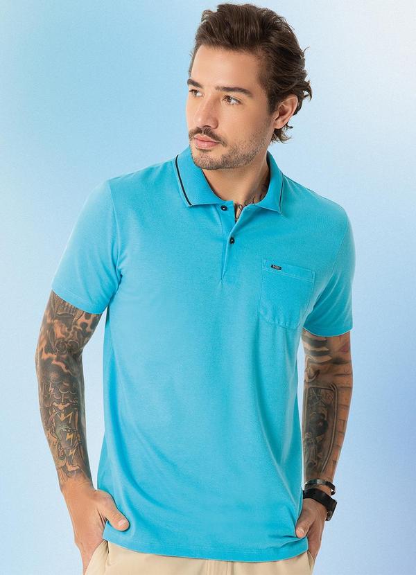 Habana - Camiseta Polo Masculina Hbn Azul