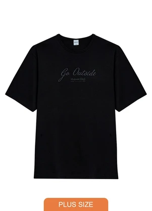 Malwee - Camiseta Regular Go Outside Plus Preto - MALWEE