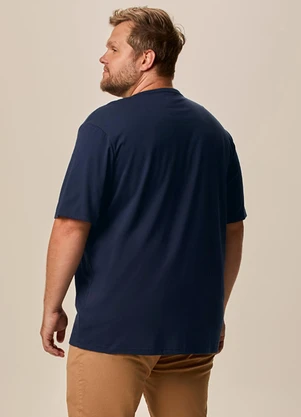 Malwee - Camiseta Regular Listras em Malha Plus Azul - MALWEE