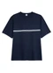 Malwee - Camiseta Regular Listras em Malha Verde Oliva - variação: Azul