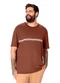 Malwee - Camiseta Regular Listras em Malha Verde Oliva - variação: Marrom