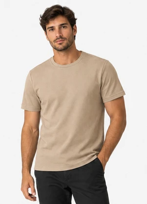 Select - Camiseta Verão Masculina em Meia Malha Bege - SELECT