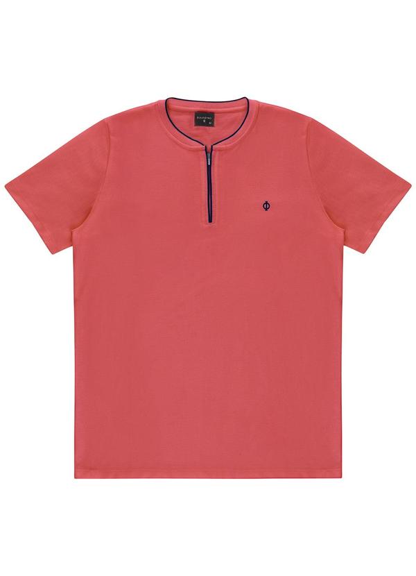 Diametro - Polo Masculina com Zíper Laranja