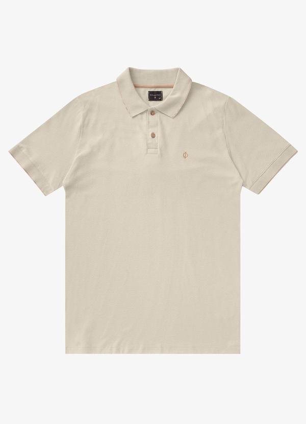Diametro - Polo Masculina Malha Favo Bege 4