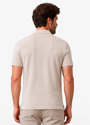 Diametro - Polo Masculina Malhão Maquinetado Bege - DIAMETRO