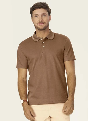 Diametro - Polo Masculina Malhão Maquinetado Marrom - DIAMETRO