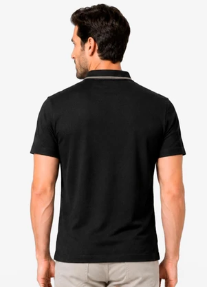Diametro - Polo Masculina Malhão Maquinetado Preto - DIAMETRO