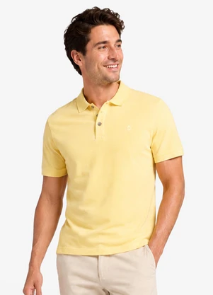 Diametro - Polo Masculina Meia Malha Listrada Linho Amarelo - DIAMETRO