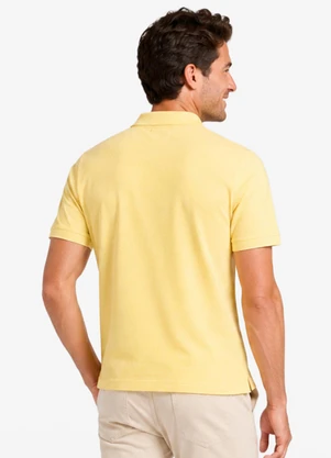 Diametro - Polo Masculina Meia Malha Listrada Linho Amarelo - DIAMETRO