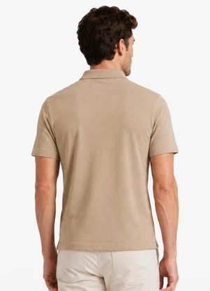 Diametro - Polo Masculina Meia Malha Listrada Linho Marrom - DIAMETRO