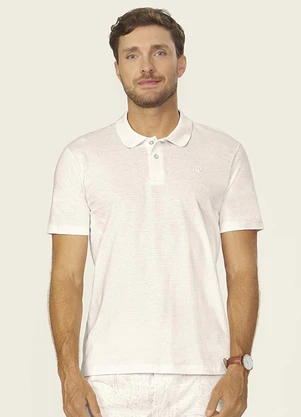 Diametro - Polo Masculina Meia Malha Texturizada Bege - DIAMETRO