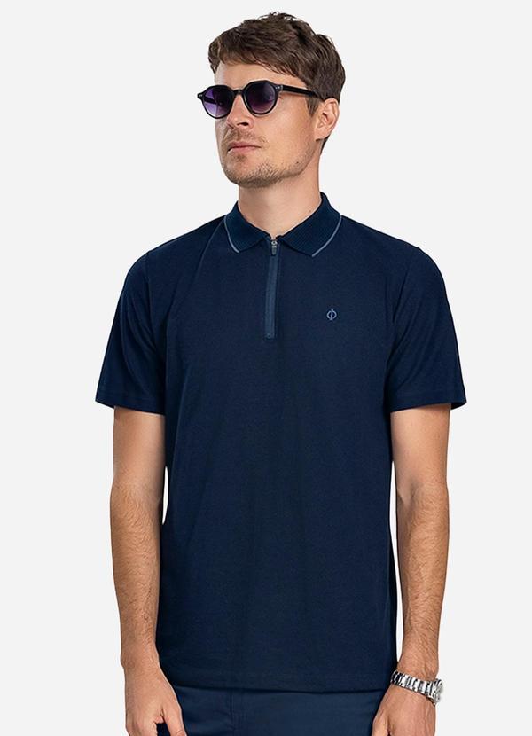 Diametro - Polo Masculina Pique Azul