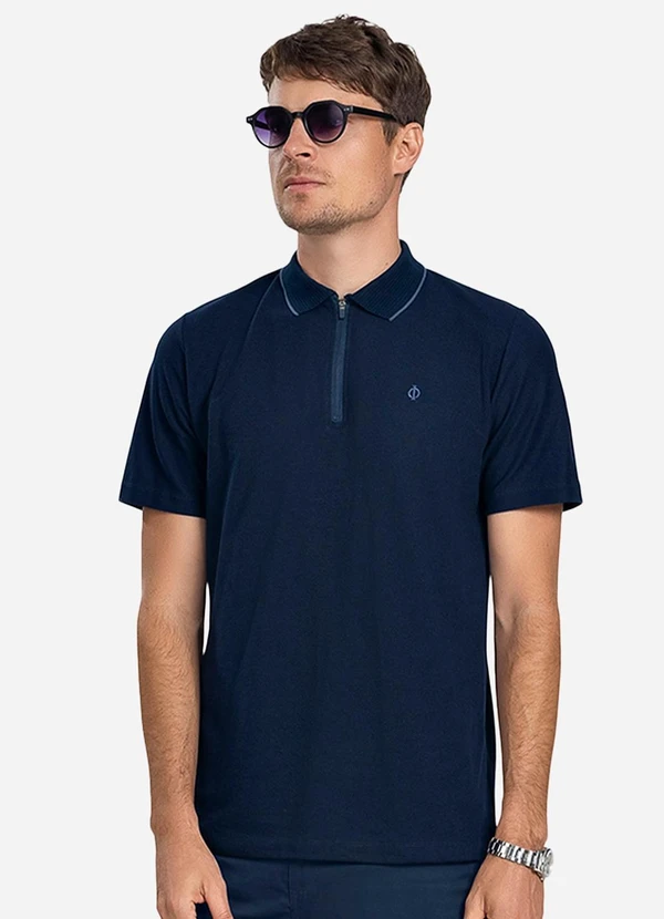 Diametro - Polo Masculina Pique Azul