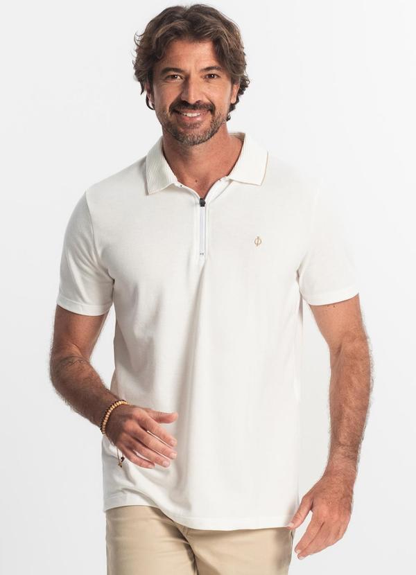 Diametro - Polo Masculina Pique Bege