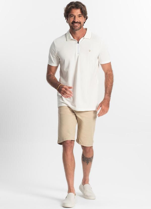 Diametro - Polo Masculina Pique Bege 3