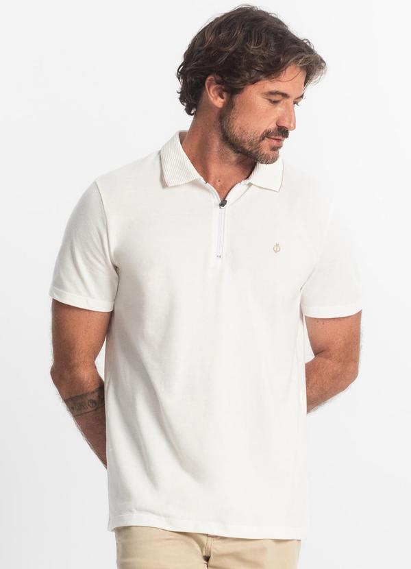 Diametro - Polo Masculina Pique Bege 4