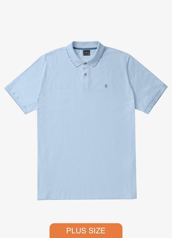 Diametro - Polo Masculina Plus Size Azul