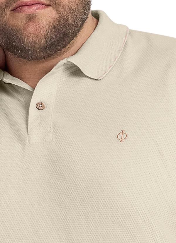 Diametro - Polo Masculina Plus Size Bege 3