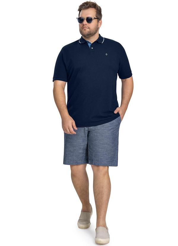 Diametro - Polo Masculina Plus Size Pique Azul 2