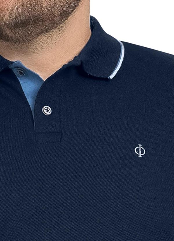 Diametro - Polo Masculina Plus Size Pique Azul 3