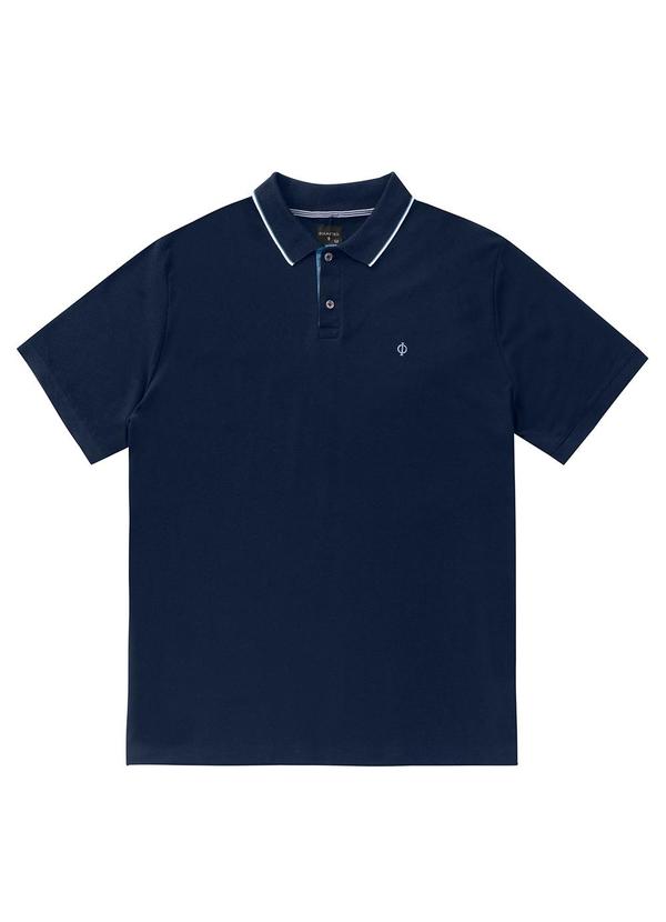 Diametro - Polo Masculina Plus Size Pique Azul 4