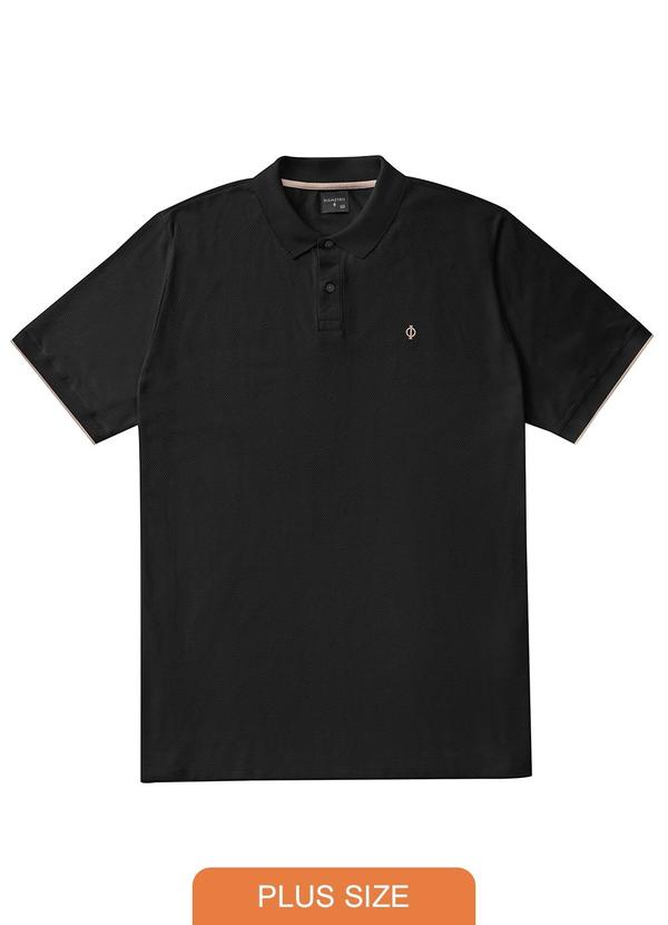 Diametro - Polo Masculina Plus Size Preto