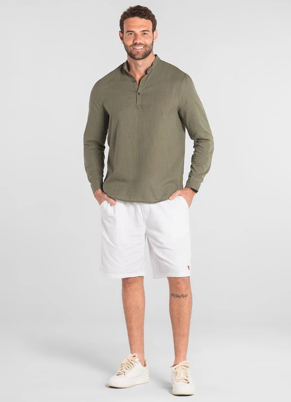 The Philippines - Bata Masculina em Algodão Verde 3