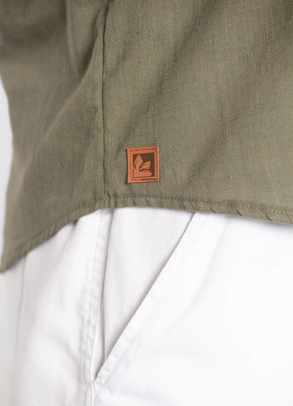 The Philippines - Bata Masculina em Algodão Verde 4