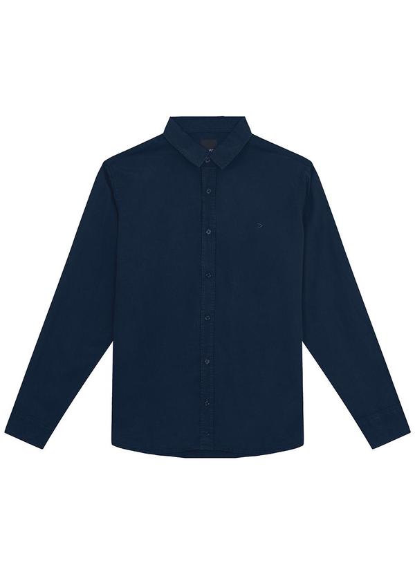 Malwee - Camisa Azul Marinho Masculina Regular em Liocel 3