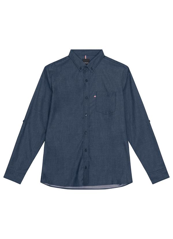 Malwee - Camisa Azul Marinho Tradicional em Chambray 3