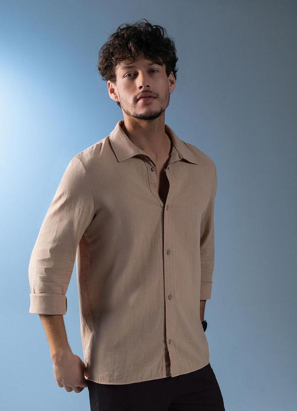 Exco - Camisa em Algodão Marrom Claro 4