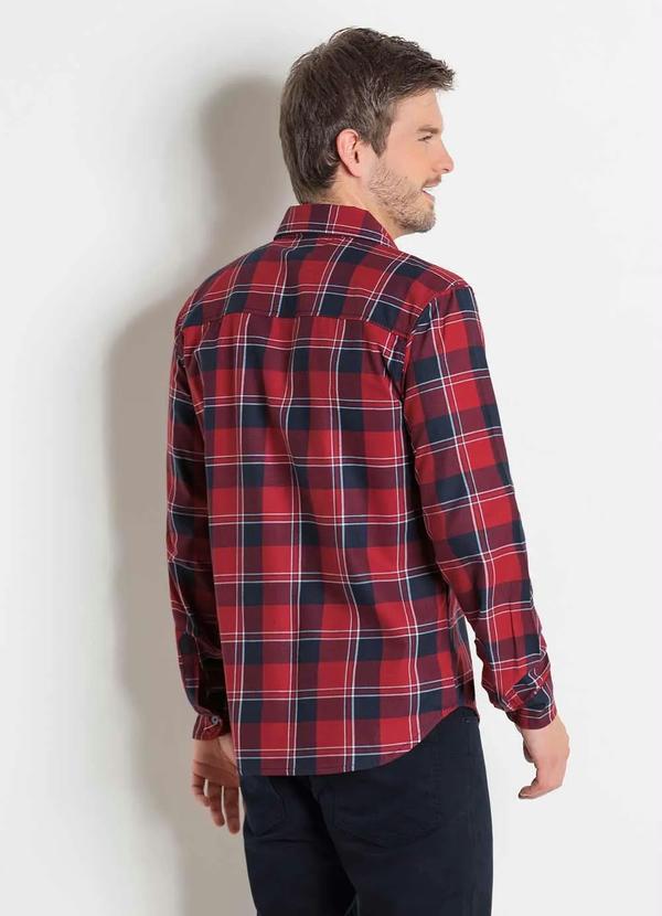 Outlet - Camisa em Flanela Xadrez Vermelho Actual 2