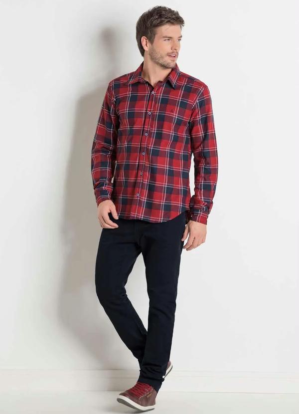 Outlet - Camisa em Flanela Xadrez Vermelho Actual 3