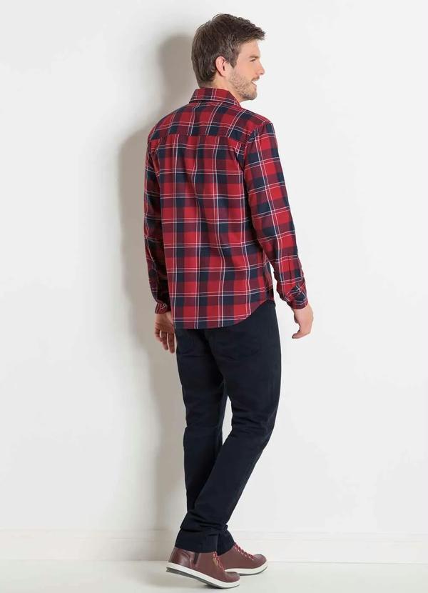 Outlet - Camisa em Flanela Xadrez Vermelho Actual 4