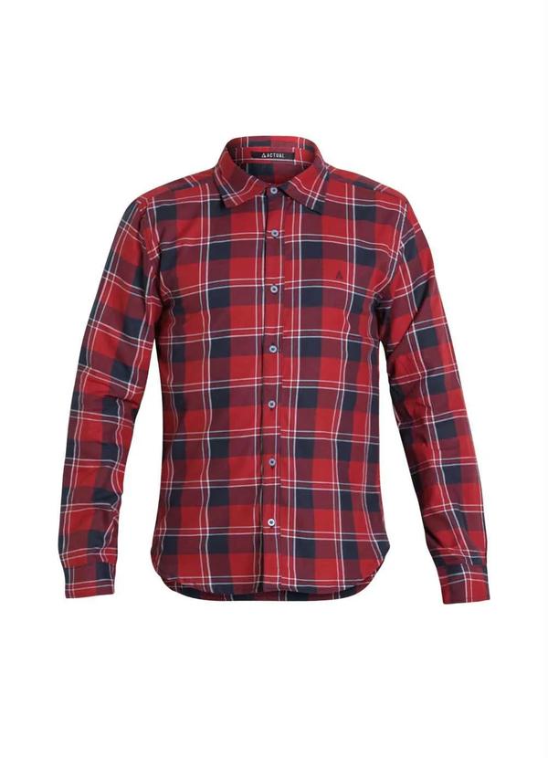 Outlet - Camisa em Flanela Xadrez Vermelho Actual 5