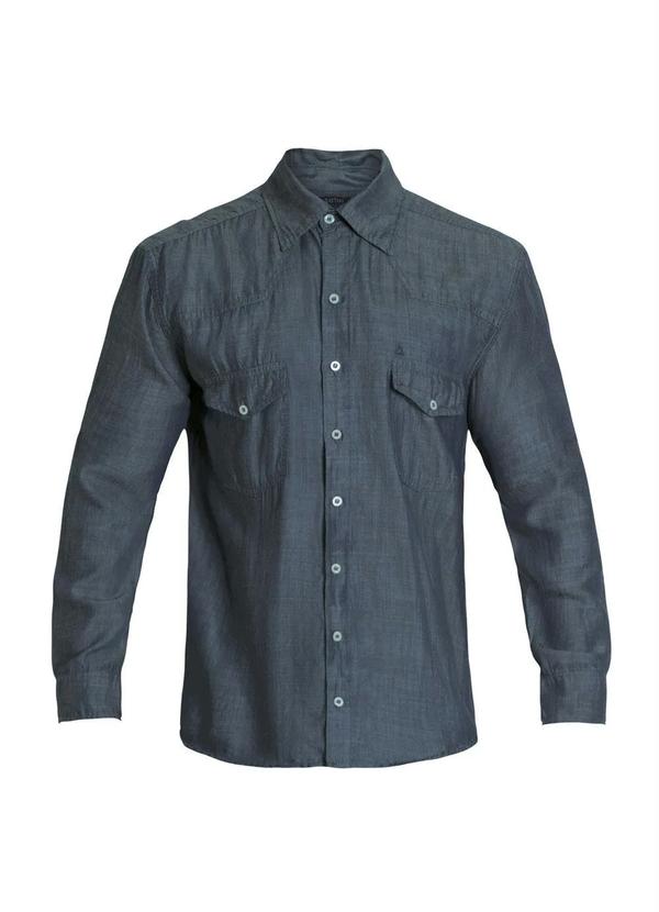 Outlet - Camisa Jeans Grafite com Manga Longa e Bolsos 6