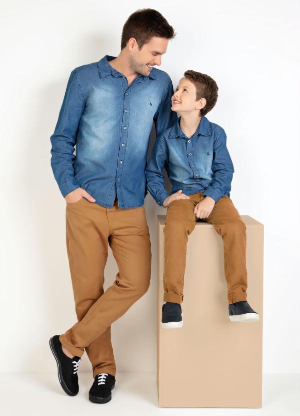 Actual - Camisa Jeans Manga Longa com Spray 5