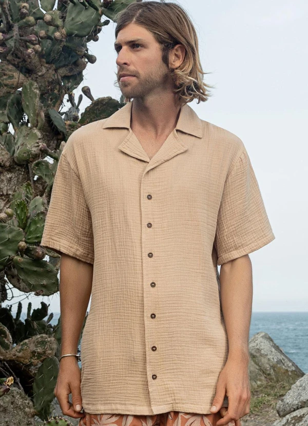 The Philippines - Camisa Manga Curta Marrom