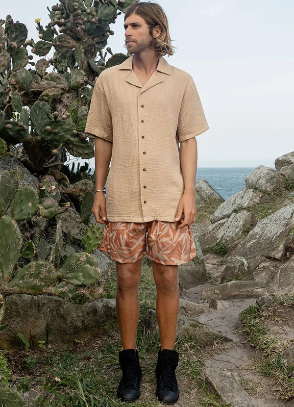 The Philippines - Camisa Manga Curta Marrom 3