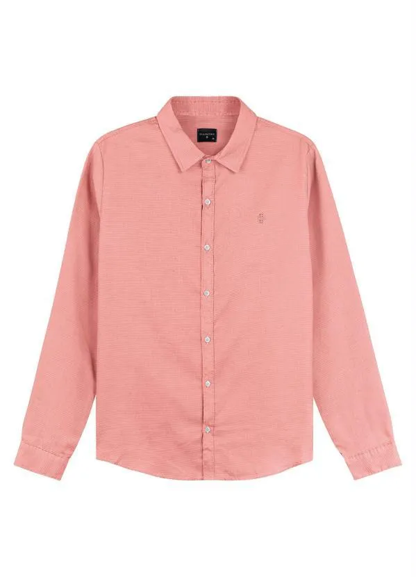 Diametro - Camisa Manga Longa Fio Tinto Rosa