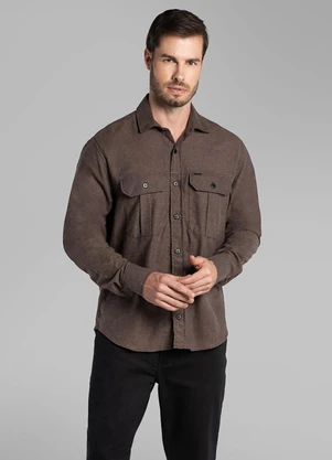 Aurus - Camisa Manga Longa Shaket Marrom - AURUS