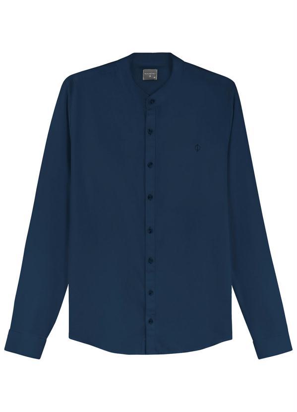 Diametro - Camisa Manga Longa Tricoline Maquinetado Azul