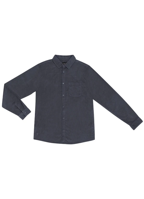 Diametro - Camisa Masculina com Bolso Cinza